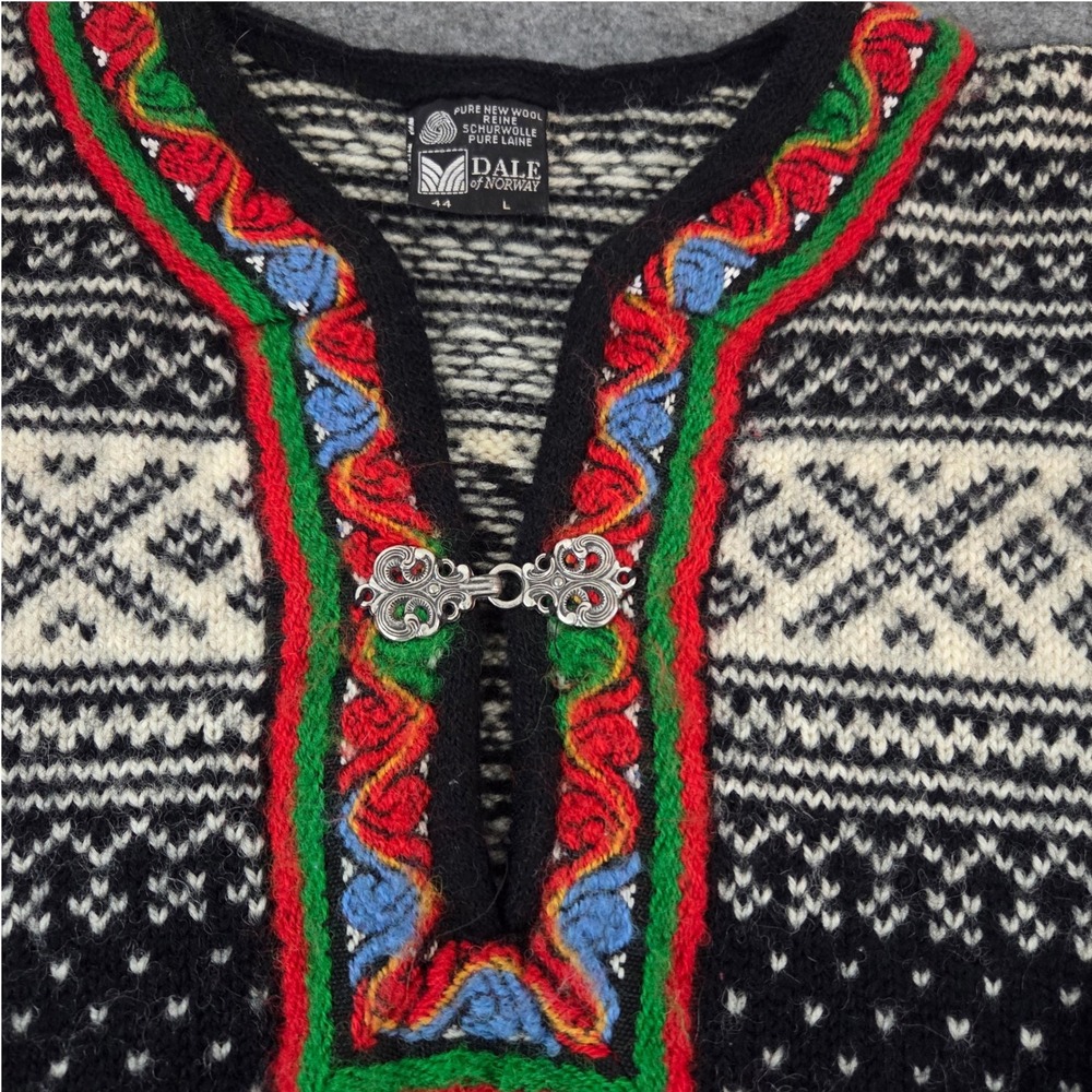 Dale of Norway Womens L Norwegian Wool Sweater Fair Isle Nordic Setesdal  EU44 - Picture 2 of 9